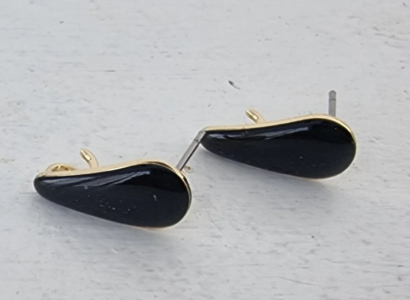 Örstickare Emalj - Svart droppe, 2-pack Grekisk Metall