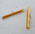 Ändfäste platta band 24K guldpläterad - Bredare modell, 38 mm, 2-pack Grekisk Metall