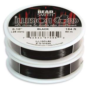 Illusion cord - Svart 0,25 mm 1 rulle Beadsmith