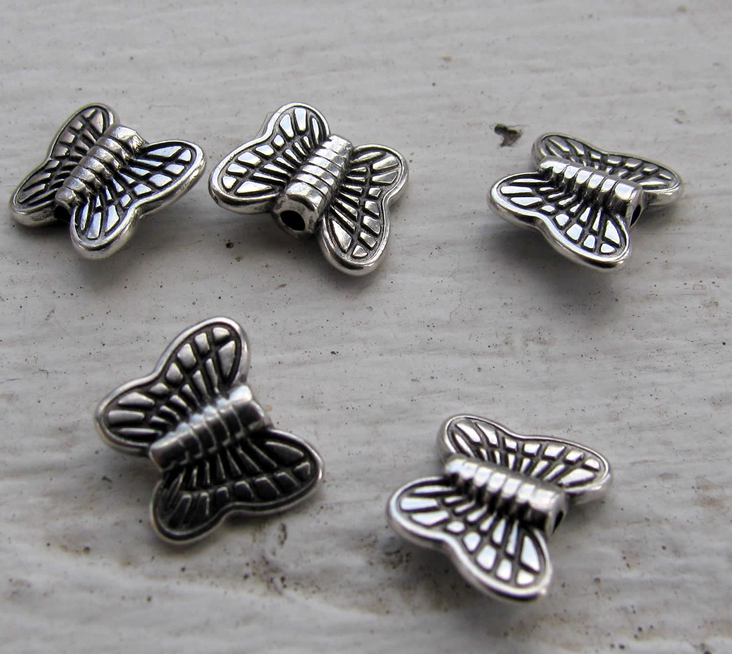 Mellandel Silverfärgad - Fjäril 5-pack Grekisk Metall