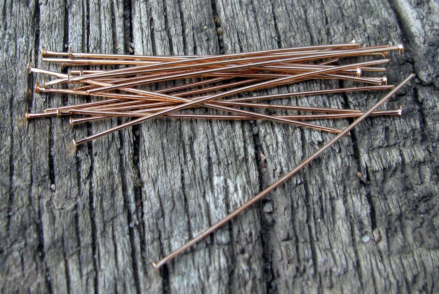 Hattpinnar Roséguldfärgad - 50mm, 20-pack Grekisk Metall