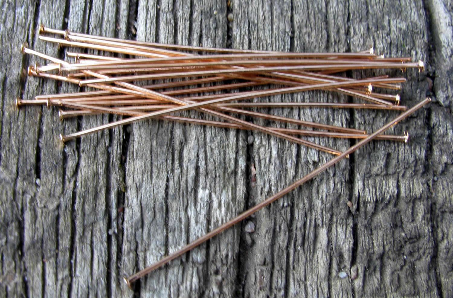 Hattpinnar Roséguldfärgad - 50mm, 20-pack Grekisk Metall