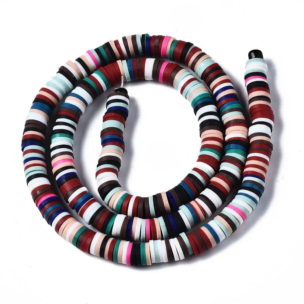 Heishi Pärlor - Mörk Mix 5-6mm 1 Sträng Hilmas Pyssel