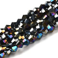 Glaspärlor Bicone - Svart AB, 3x2,5mm, 1 sträng Hilmas Pyssel
