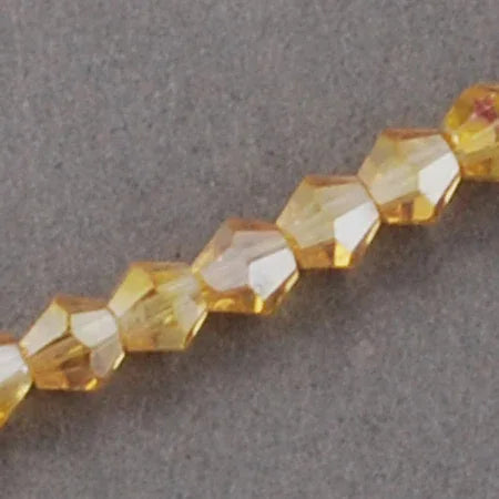 Glaspärlor Bicone - Goldenrod, 2x3mm, 1 sträng Hilmas Pyssel
