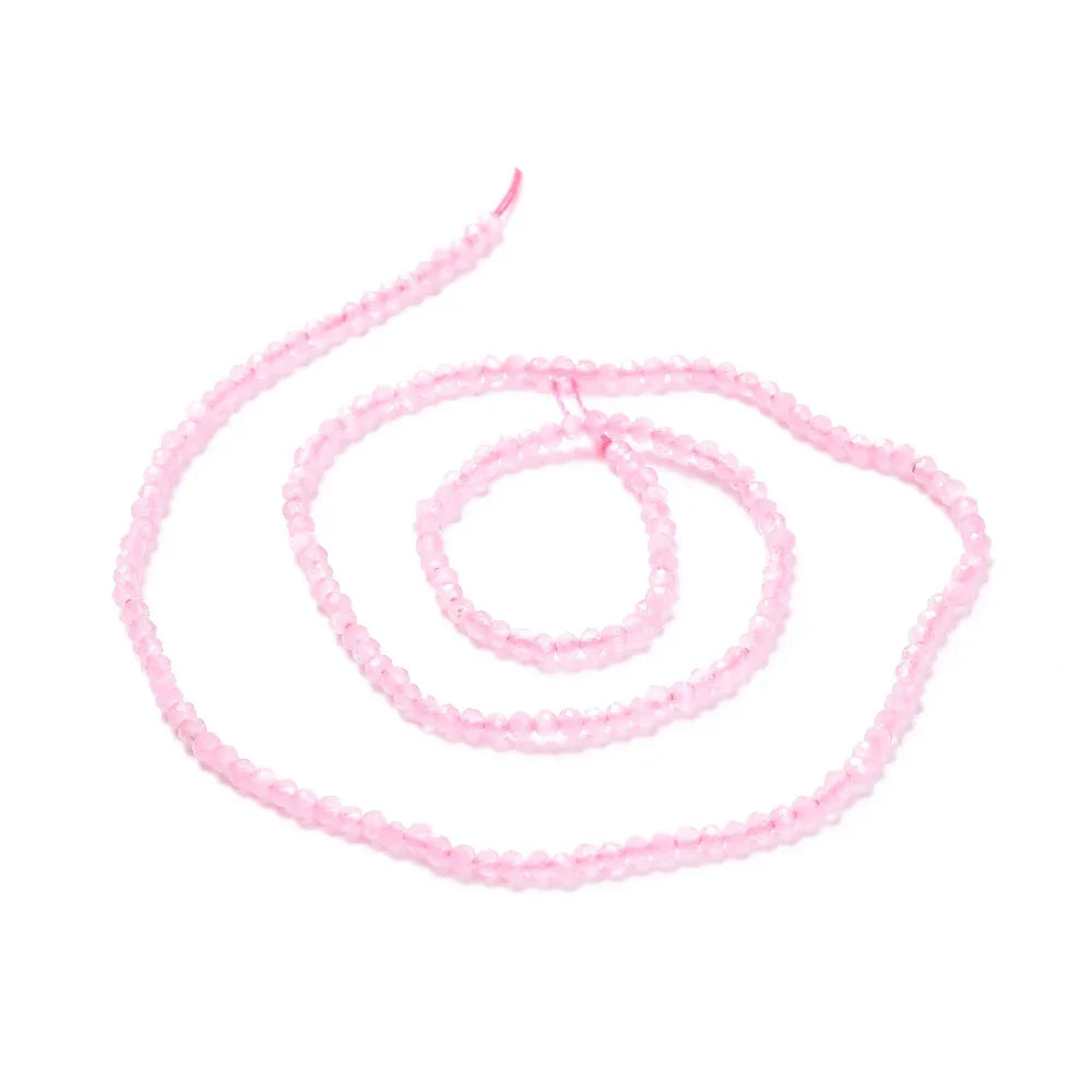 Cat´s eye pärlor - Facetterad Rund Rosa 2mm, 1 sträng Hilmas Pyssel