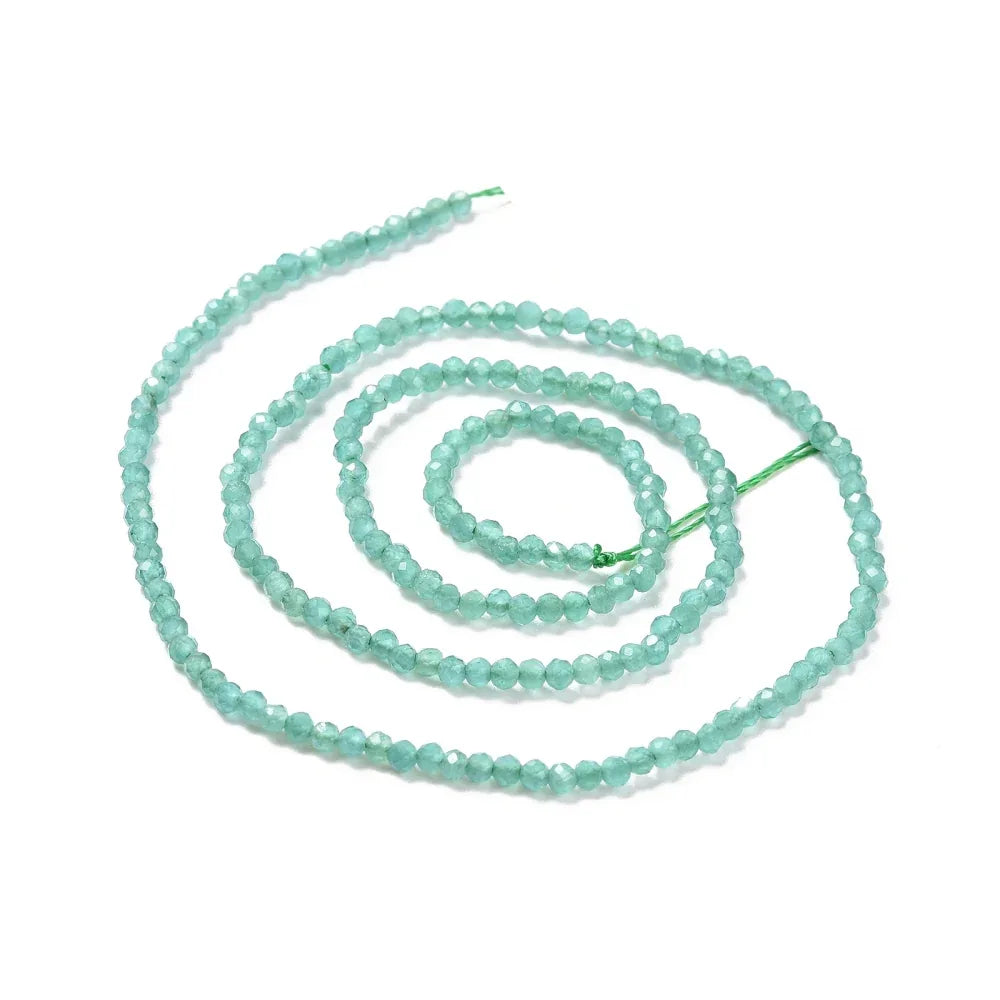 Cat´s eye pärlor - Facetterad Rund Grön 2mm, 1 sträng Hilmas Pyssel