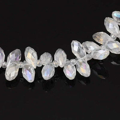 Facetterade droppar - Klar med lyster 13x6mm 1 styck Hilmas Pyssel