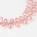 Facetterade droppar - Rosa med lyster, 13x6mm 1 styck Hilmas Pyssel