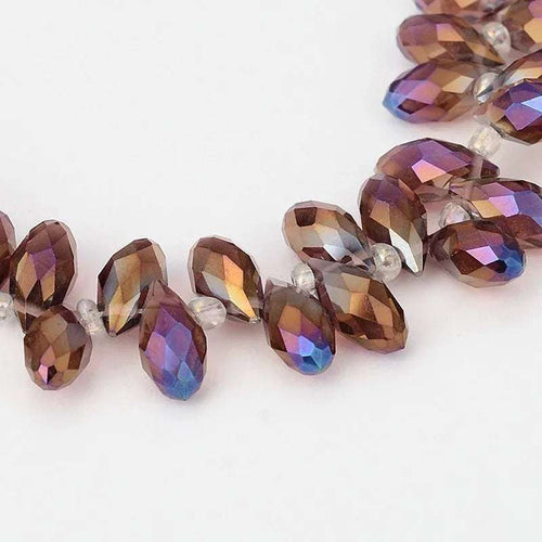 Facetterade droppar - Lila med lyster, 13x6mm 1 styck Hilmas Pyssel
