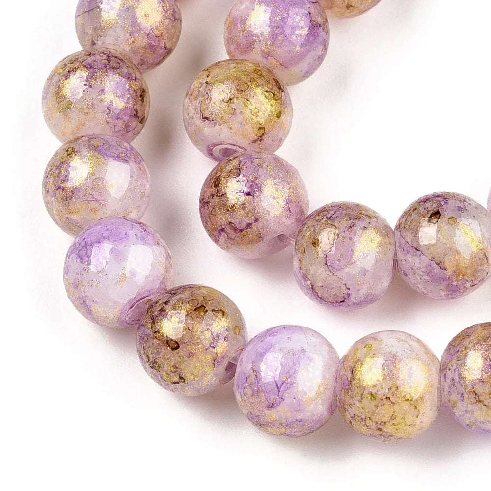 Krackelerad Rund - Stardust Yellow, 6mm, 1 sträng Hilmas Pyssel