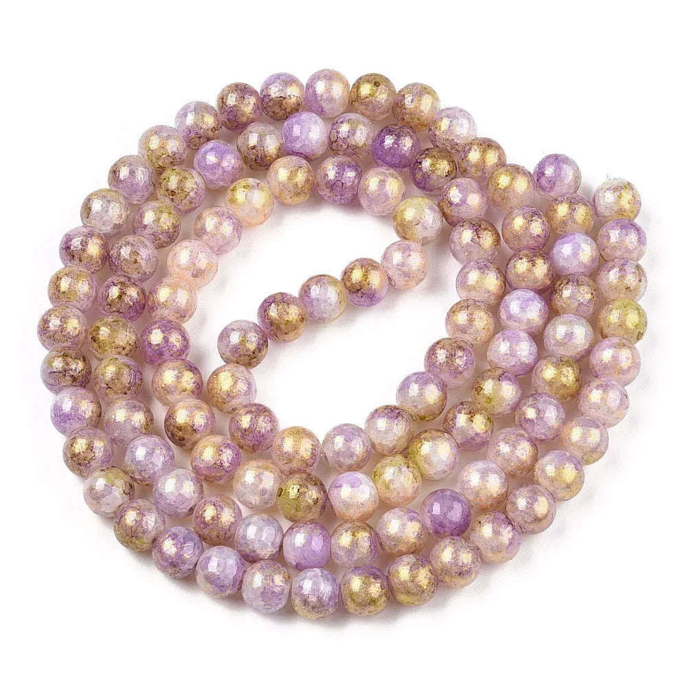 Krackelerad Rund - Stardust Yellow, 6mm, 1 sträng Hilmas Pyssel