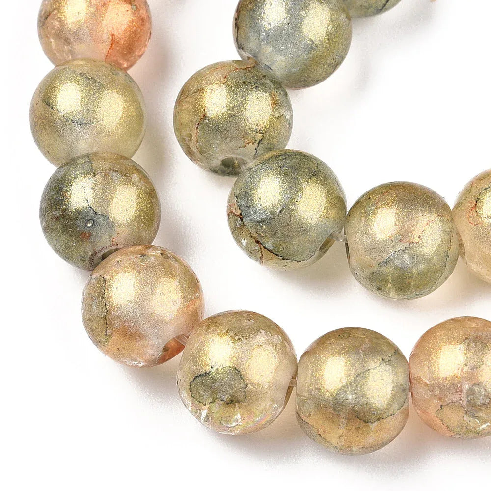 Krackelerad Rund - Stardust Dark Khaki 6mm 1 sträng Hilmas Pyssel