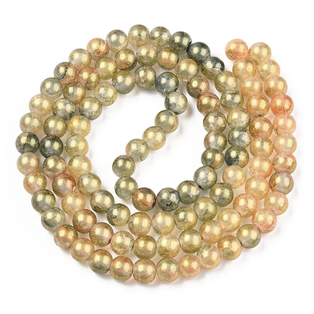 Krackelerad Rund - Stardust Dark Khaki 6mm 1 sträng Hilmas Pyssel