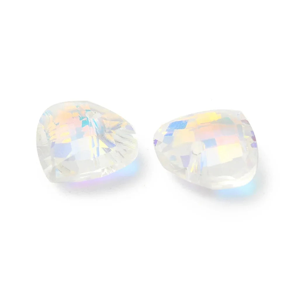 Facetterade glaspärlor - Teardrop Shimmer Light Blue 12x13mm Hilmas Pyssel