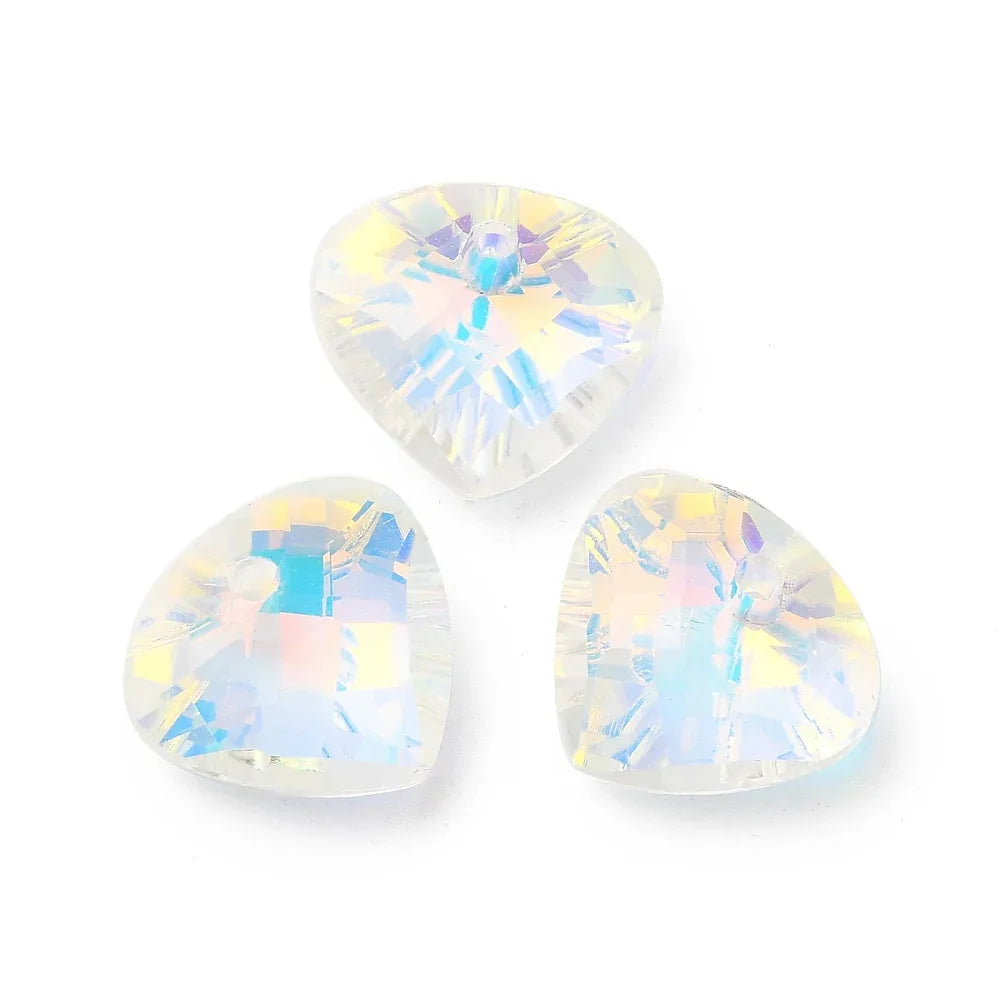 Facetterade glaspärlor - Teardrop Shimmer Light Blue 12x13mm Hilmas Pyssel