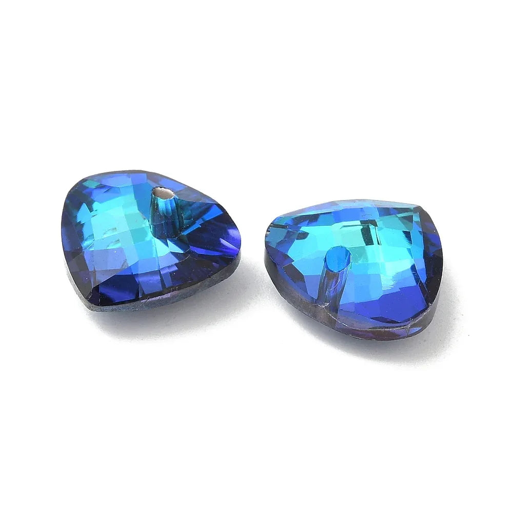 Facetterade glaspärlor - Teardrop Shimmer Dark Blue 12x13mm 1 styck Hilmas Pyssel