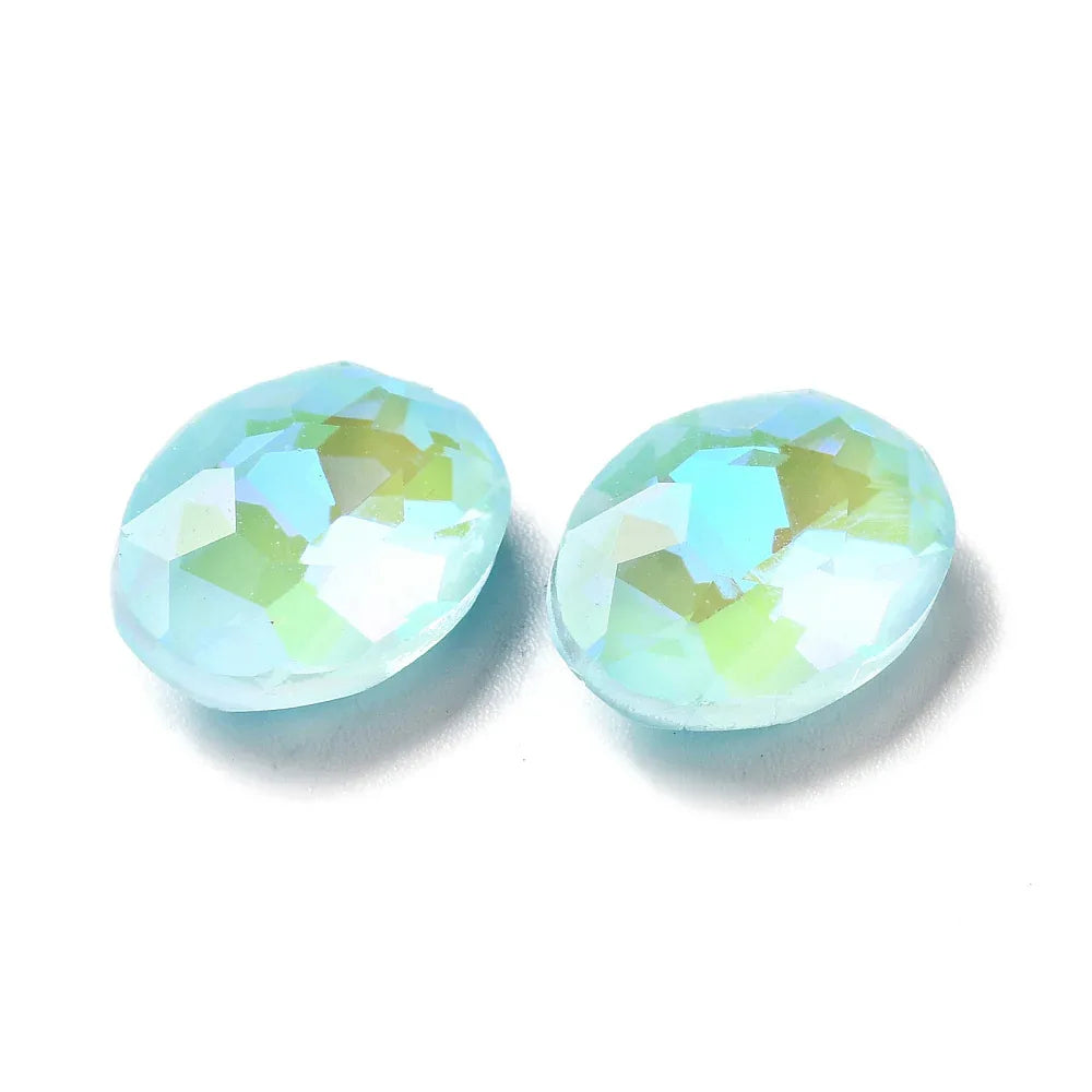 Kinesisk strass - Oval Aquamarine Shine 14x10mm 1 styck Hilmas Pyssel