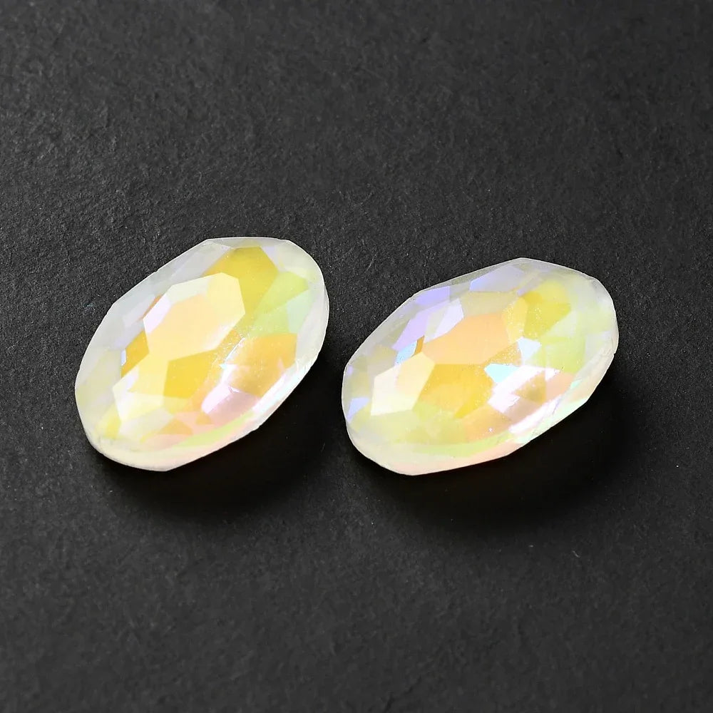 Kinesisk strass - Oval Crystal AB Shine 14x10mm 1 styck Hilmas Pyssel