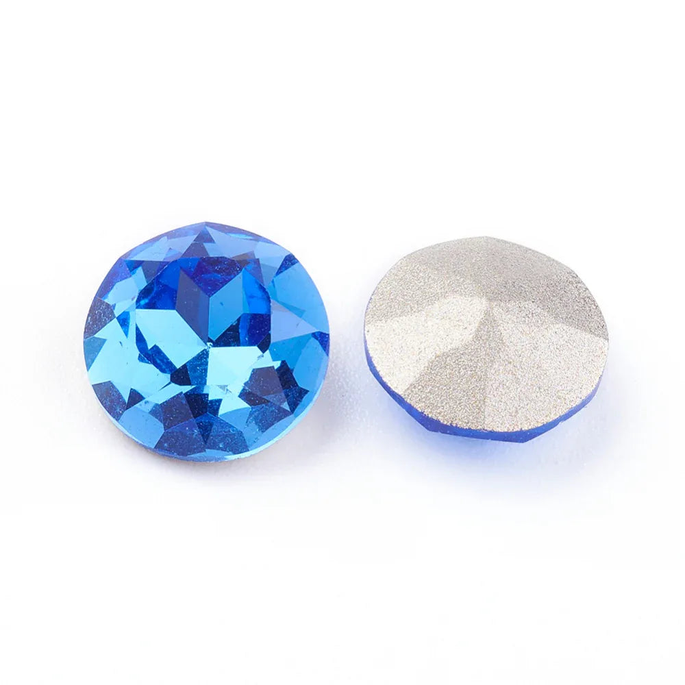 Kinesisk strass - Round stone Sapphire 8mm 1 styck Hilmas Pyssel