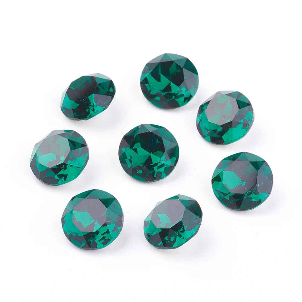 Kinesisk Strass - Round stone Emerald 8mm 1 styck Hilmas Pyssel