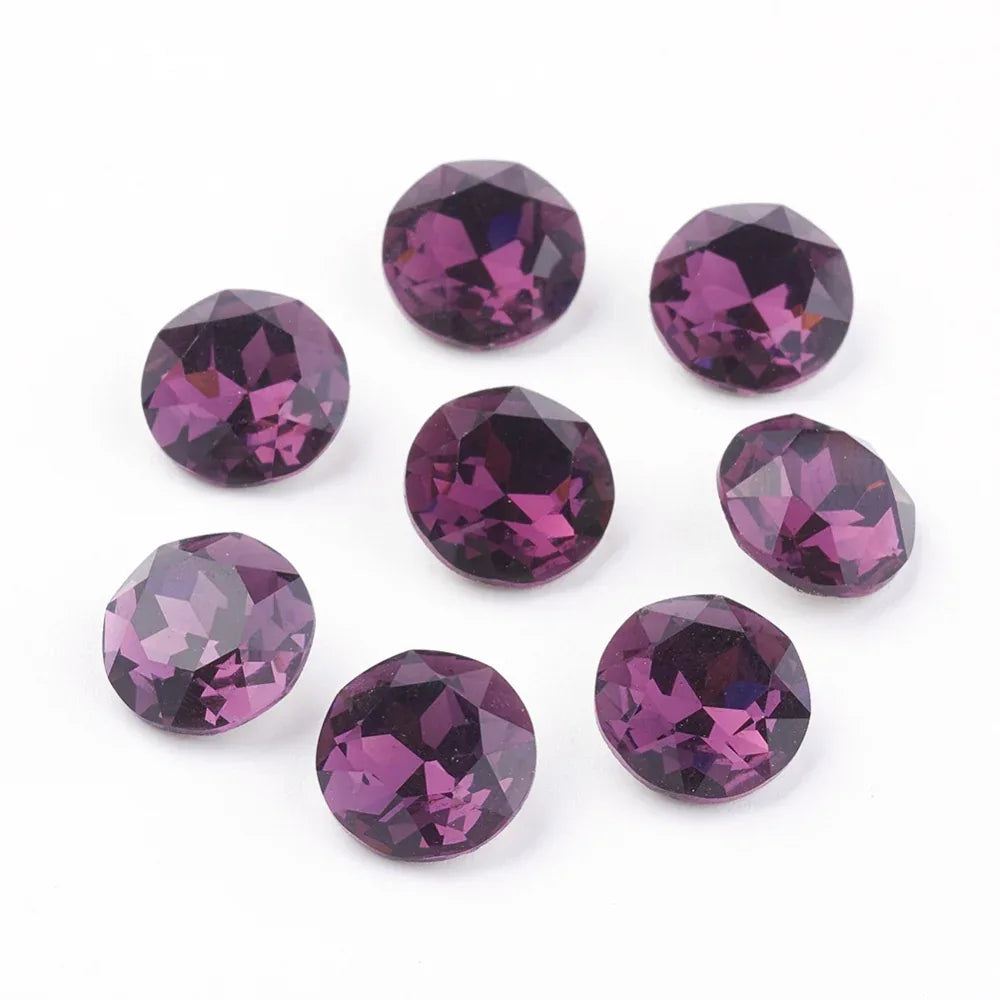 Kinesisk Strass - Round stone Amethyst 8mm 1 styck Hilmas Pyssel