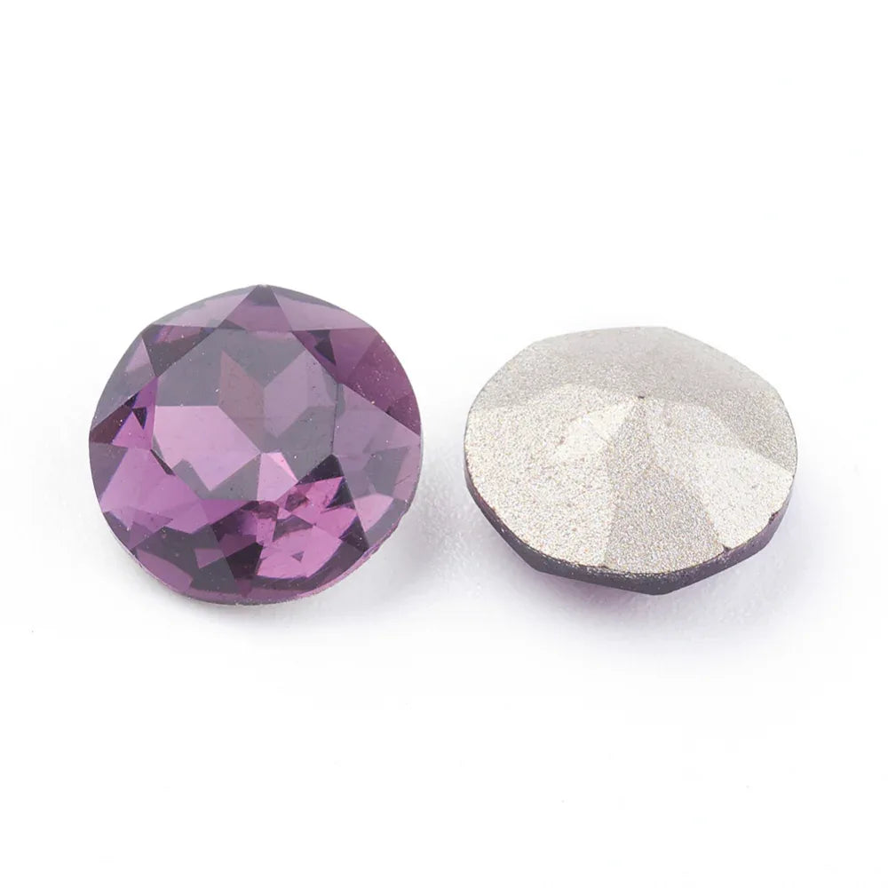 Kinesisk Strass - Round stone Amethyst 8mm 1 styck Hilmas Pyssel