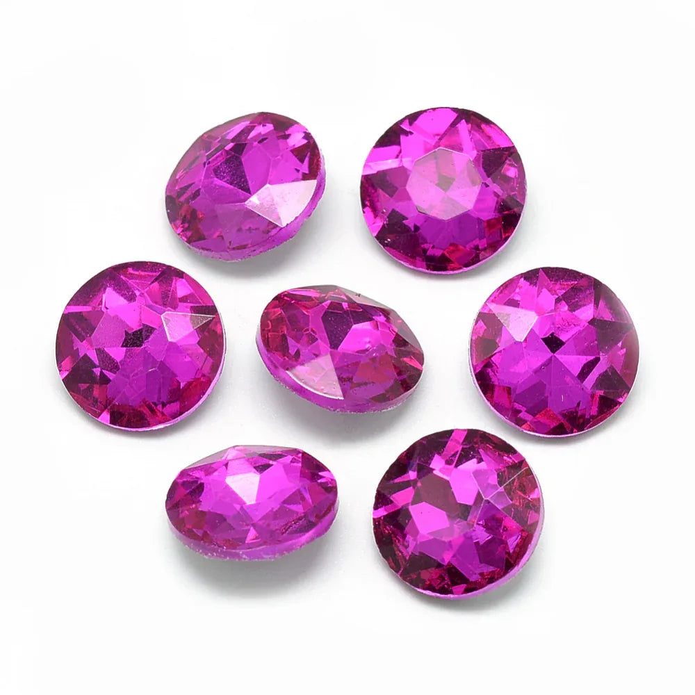 Kinesisk Strass - Round stone Camellia 8mm 1 styck Hilmas Pyssel