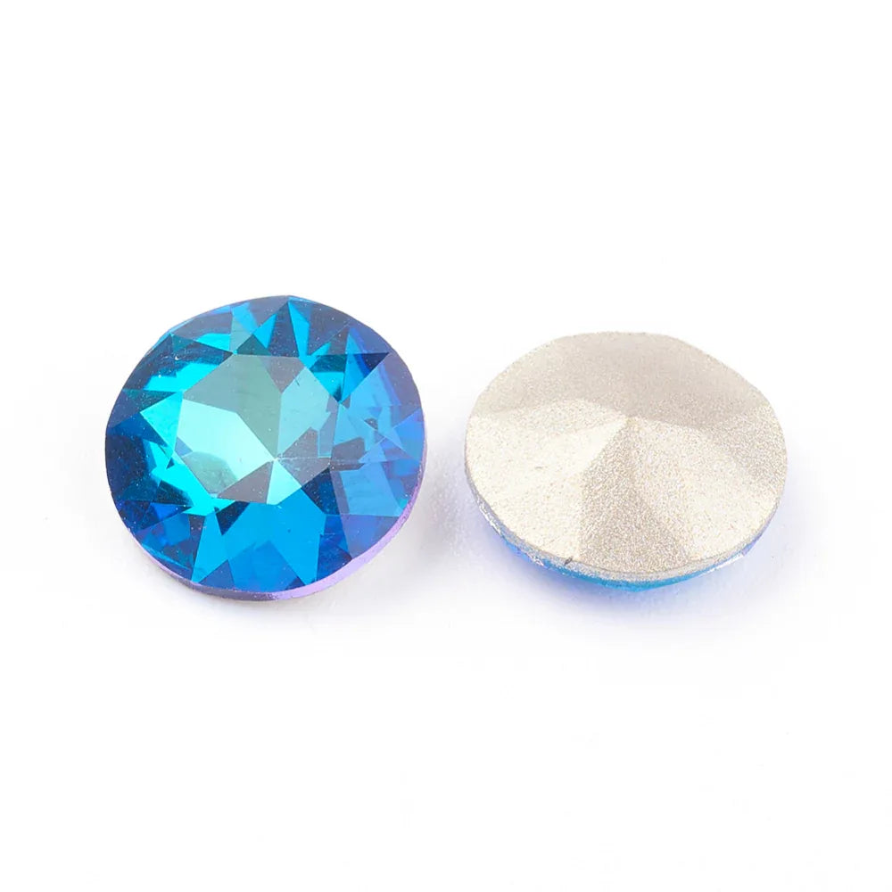 Kinesisk Strass - Round stone Bermuda Blue 10mm 1 Styck Hilmas Pyssel