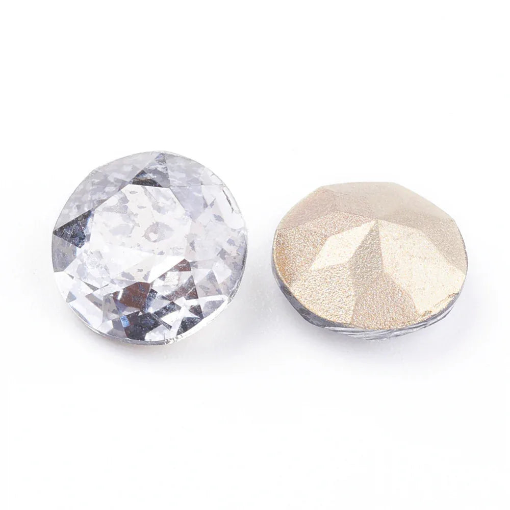 Kinesisk strass - Round stone Silver patina 10mm 1 styck Hilmas Pyssel