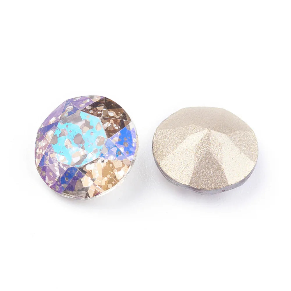 Kinesisk strass - Round stone Blue patina 10mm 1 styck Hilmas Pyssel
