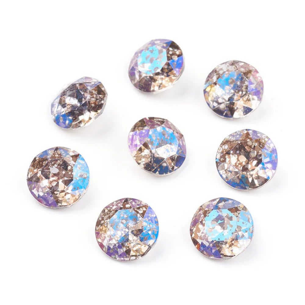 Kinesisk strass - Round stone Blue patina 10mm 1 styck Hilmas Pyssel