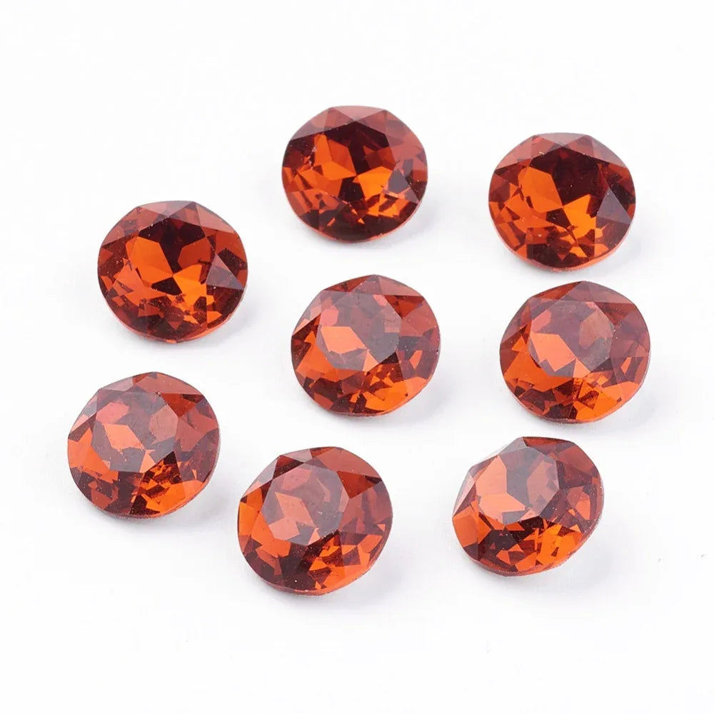 Kinesisk Strass - Round stone Tangerine 10mm 1 Styck Hilmas Pyssel