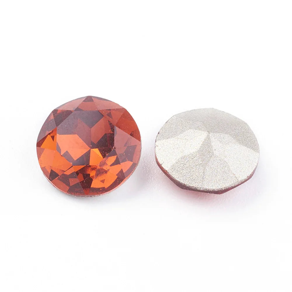 Kinesisk Strass - Round stone Tangerine 10mm 1 Styck Hilmas Pyssel