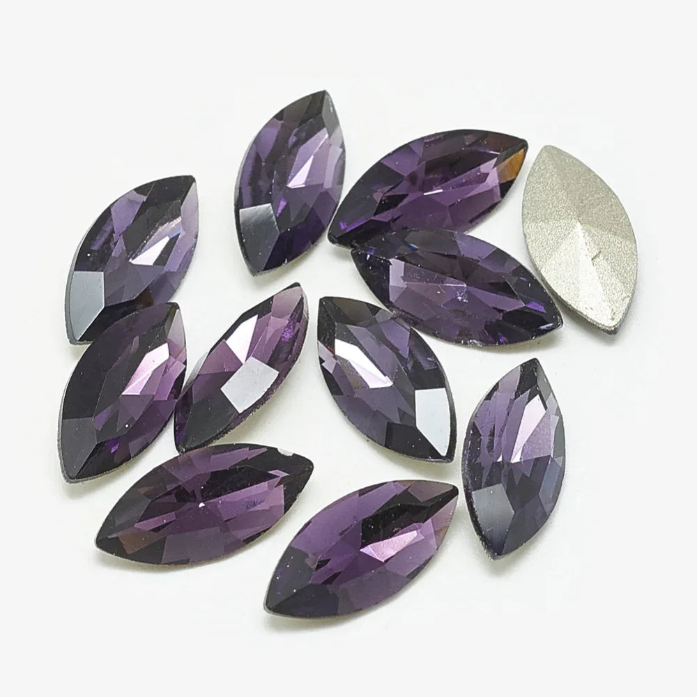 Kinesisk strass - Navette Tanzanite 10x5mm 1 styck Hilmas Pyssel