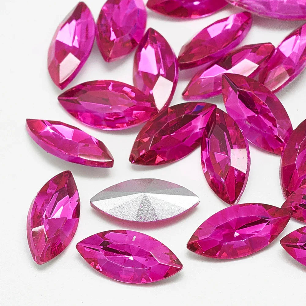 Kinesisk Strass - Navette Rose 10x5mm 1 styck Hilmas Pyssel