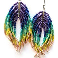 Zakros Peacock fringe earrings Beadsmith