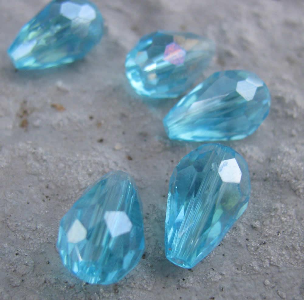 Facetterade droppar - Turkos, 12x8mm, 5-pack Hilmas Pyssel