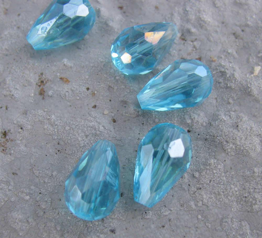 Facetterade droppar - Turkos, 12x8mm, 5-pack Hilmas Pyssel