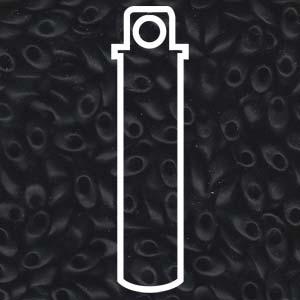 Miyuki Long Magatama - Matte Black 4x7mm Miyuki