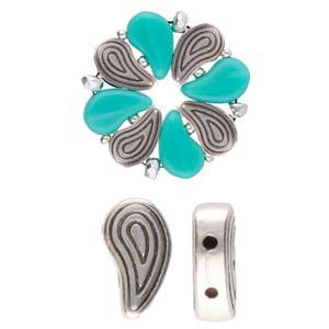 Cymbal Element - Merihas Antique Silver plated 2-pack Beadsmith