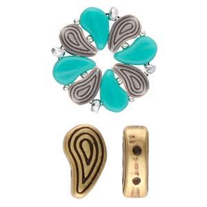 Cymbal Element - Merihas Antique Brass Plated 2-pack Beadsmith