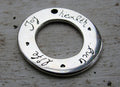 Hänge Silverfärgad - Ring "Joy Health Luck Life" 30mm 1 styck Grekisk Metall