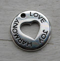 Berlock Silverfärgad - Love Joy Harmony 20mm 1 styck Grekisk Metall