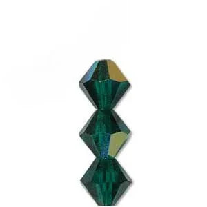 Tjeckiska MC Bicone - Emerald AB 6 mm, 18- pack Preciosa