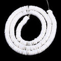 Heishi pärlor - Vit shimmer 6mm 1 sträng Hilmas Pyssel