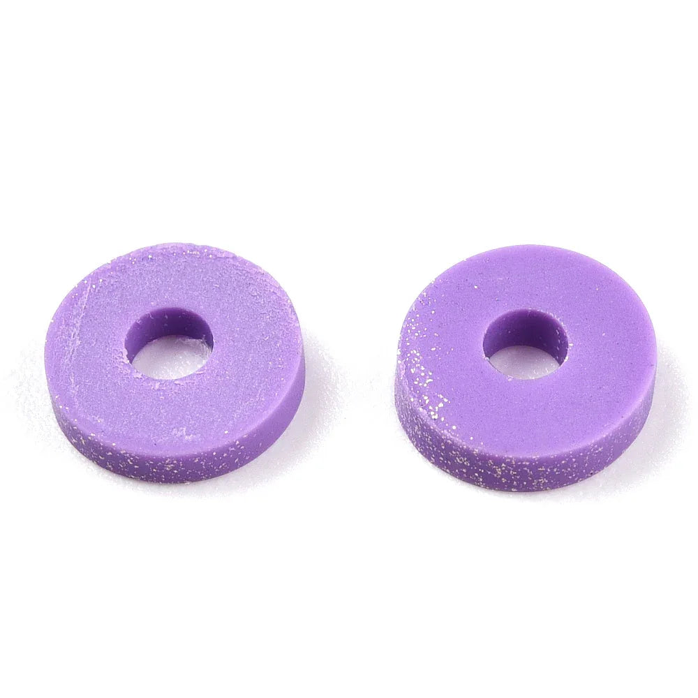Heishi pärlor - Lila shimmer 6mm 1 sträng Hilmas Pyssel