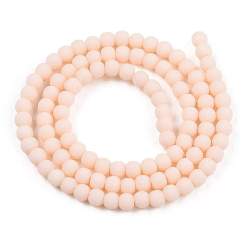 Glaspärlor Runda - Opak Frostad Peachpuff 4mm 1 sträng Hilmas Pyssel