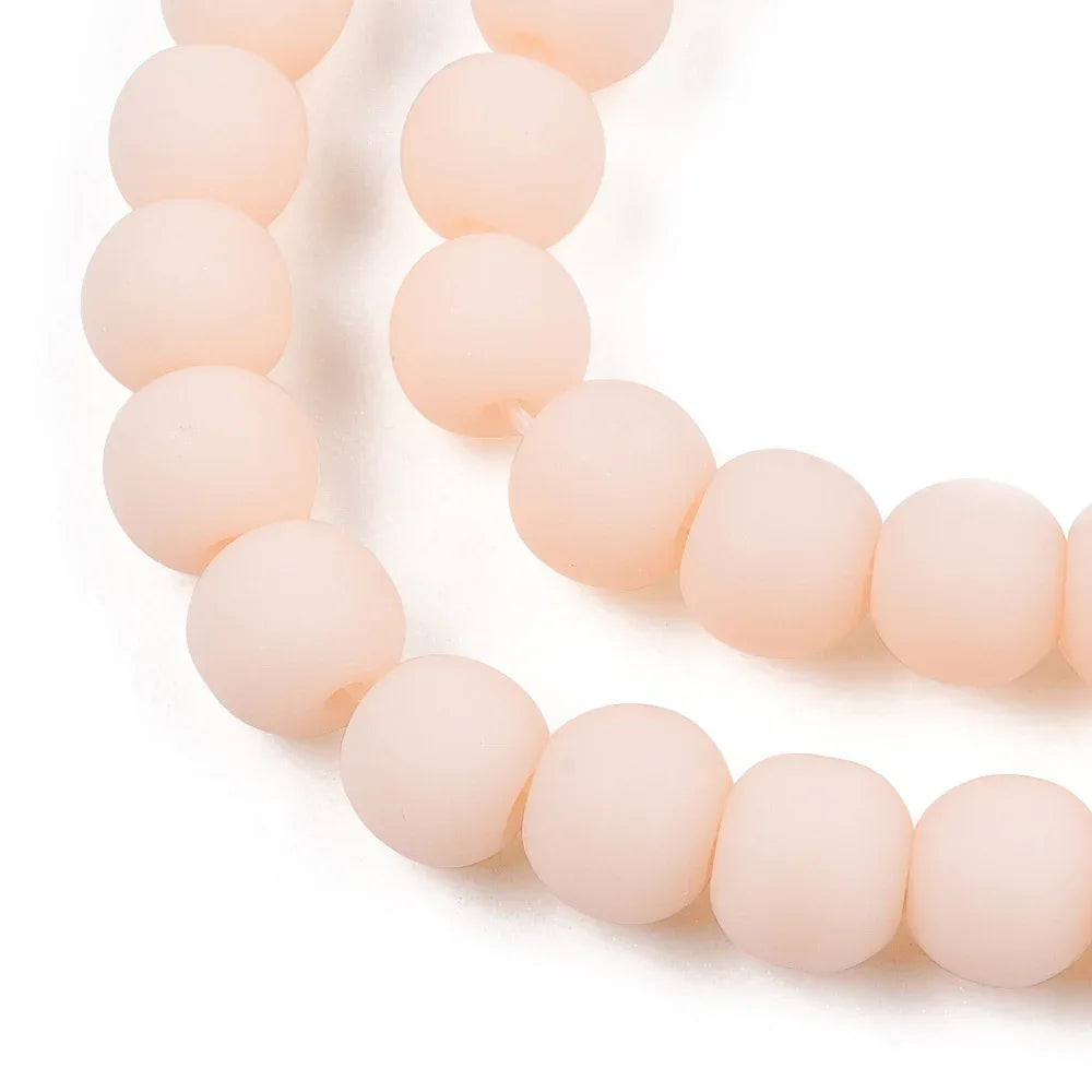 Glaspärlor Runda - Opak Frostad Peachpuff 4mm 1 sträng Hilmas Pyssel