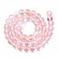 Glaspärlor Rund - Rosa Guldshimmer 8mm 1 sträng Hilmas Pyssel